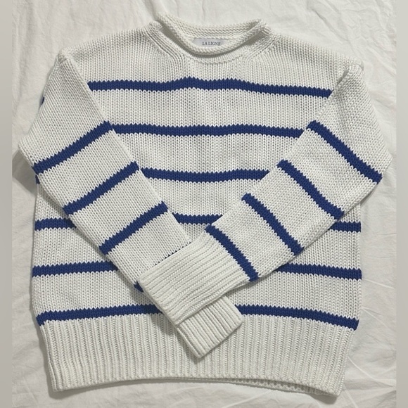 La Ligne Sweaters - LA LIGNE Marina Striped Sweater Small Rollneck 100% Cotton